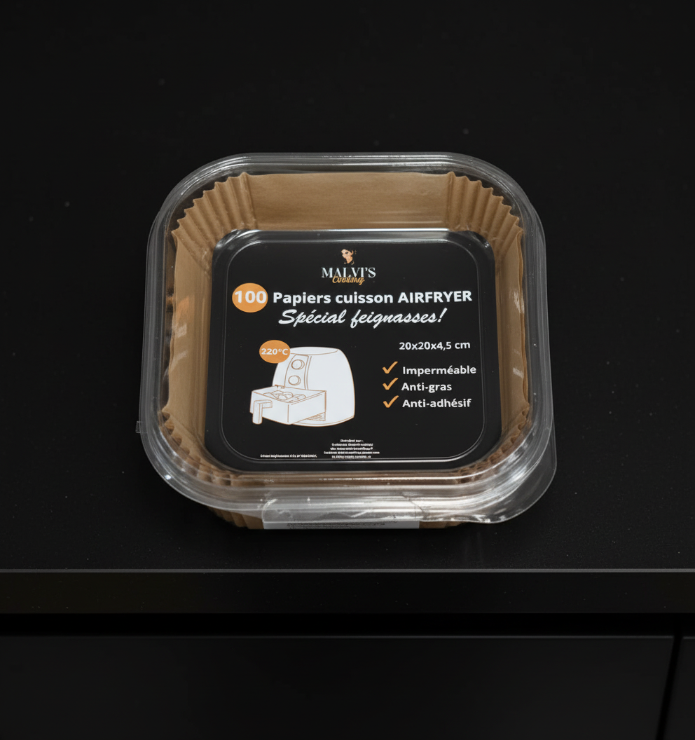 Papier cuisson spécial Air Fryer — Cuisine facile, nettoyage zéro prise de tête