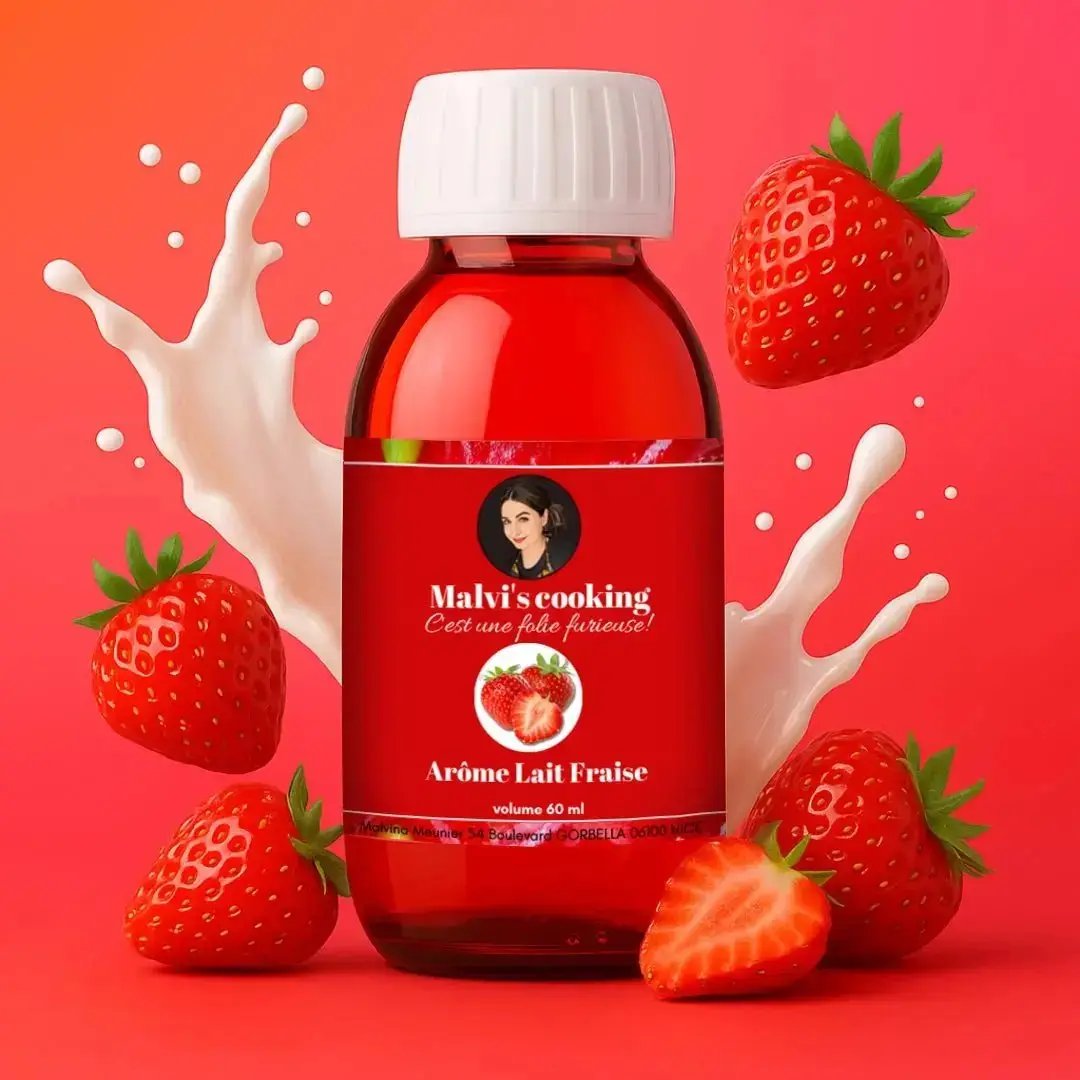 Flacon d’arôme fraise intense pour yaourts maison et desserts fruités – Malvis Cooking